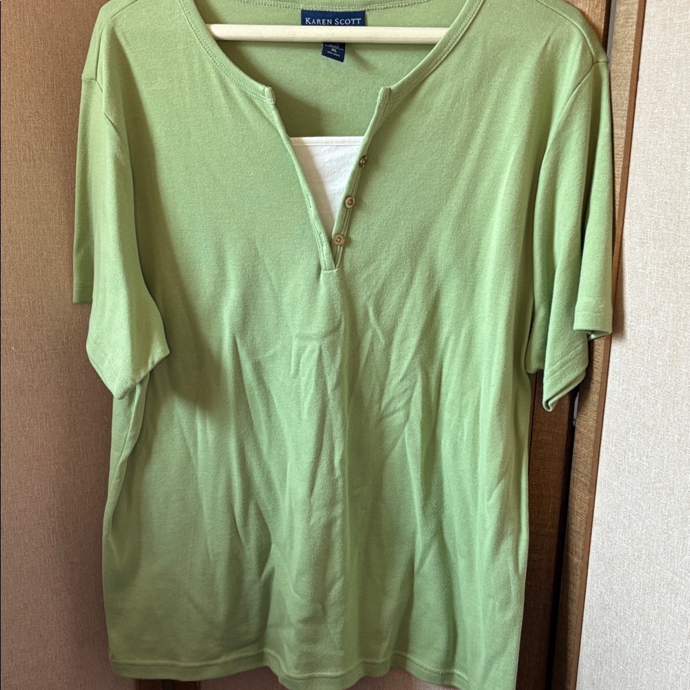 FINAL MARKDOWN Karen Scott Light Green Short Sleeve Top xl